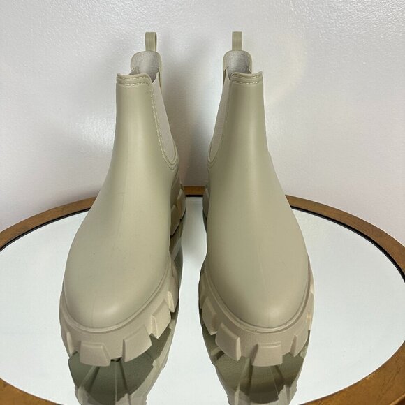JEFFREY CAMPBELL Pleu Platform Lug Sole Chelsea Rain Boot in Cream Size US 10 - Picture 4 of 9
